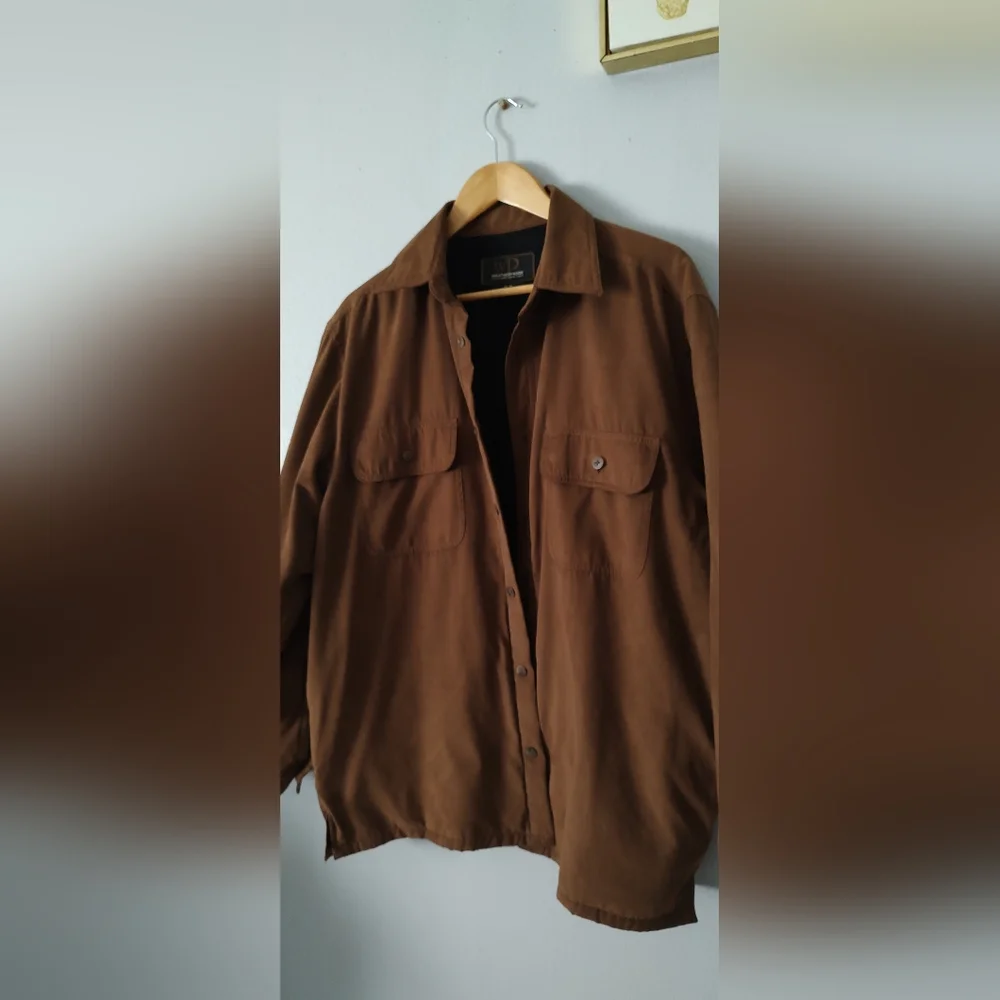 Jacket Men's Winter Weatherproof Lined Style Shacket Brown Medium Warm